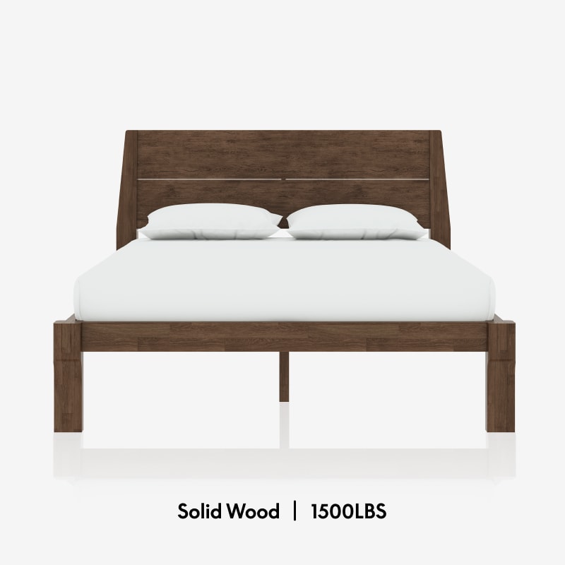 Kana Japanese Joinery Bed w/ Headboard (Natural Walnut)
